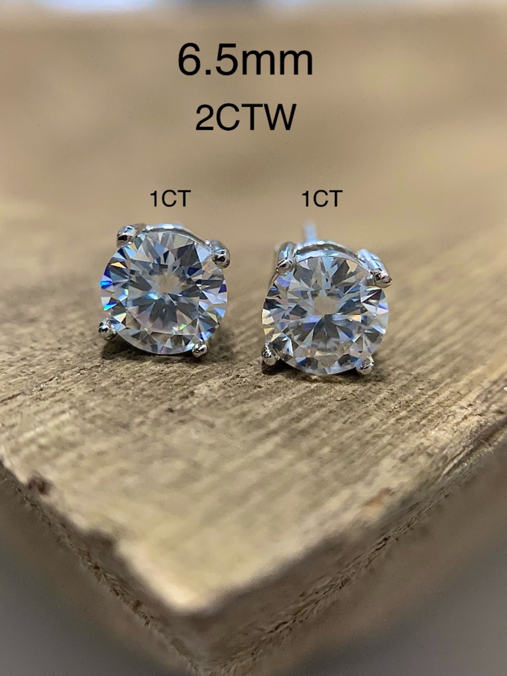 2CTW Stud Moissanite Stud Earrings 925 Sterling Silver